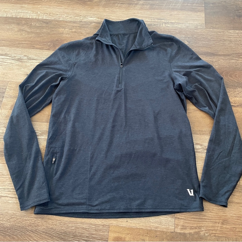 Vuori mens blue heathered long sleeve shirt